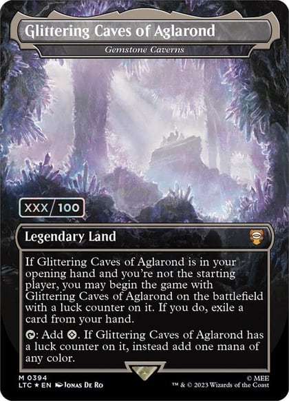 Glittering Caves of Aglarond - Gemstone Caverns (Borderless) (Serial Numbered), Commander: The Lord of the Rings: Tales of Middle-earth 394