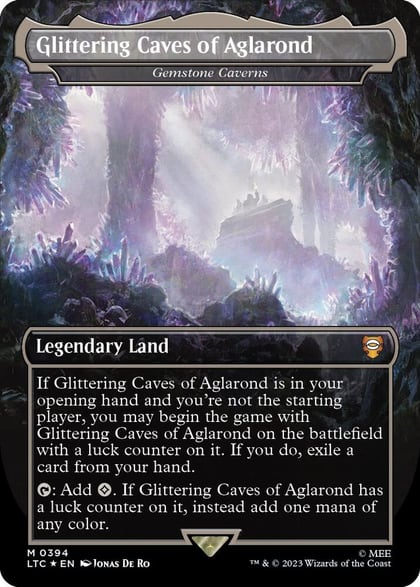 Glittering Caves of Aglarond - Gemstone Caverns (Borderless) (Surge Foil), Commander: The Lord of the Rings: Tales of Middle-earth 394