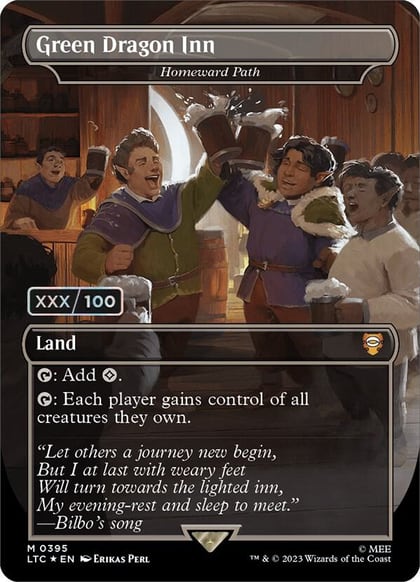 Green Dragon Inn - Homeward Path (Borderless) (Serial Numbered), Commander: The Lord of the Rings: Tales of Middle-earth 395