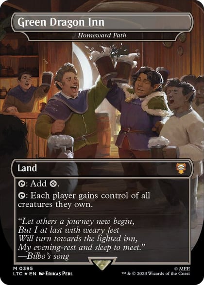 Green Dragon Inn - Homeward Path (Borderless) (Surge Foil), Commander: The Lord of the Rings: Tales of Middle-earth 395