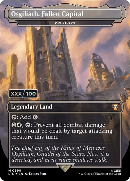 Osgiliath, Fallen Capital - Kor Haven (Borderless) (Serial Numbered), Commander: The Lord of the Rings: Tales of Middle-earth 398