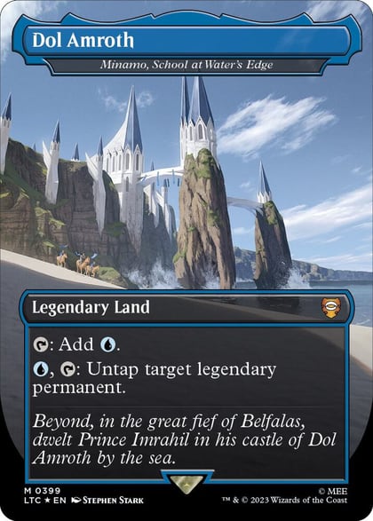 Dol Amroth - Minamo, School at Water's Edge (Borderless) (Surge Foil), Commander: The Lord of the Rings: Tales of Middle-earth 399