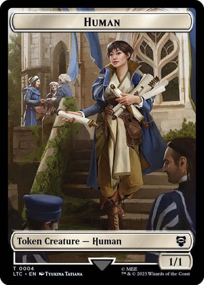 Human // Treasure Double-Sided Token, Commander: The Lord of the Rings: Tales of Middle-earth 4 // 12