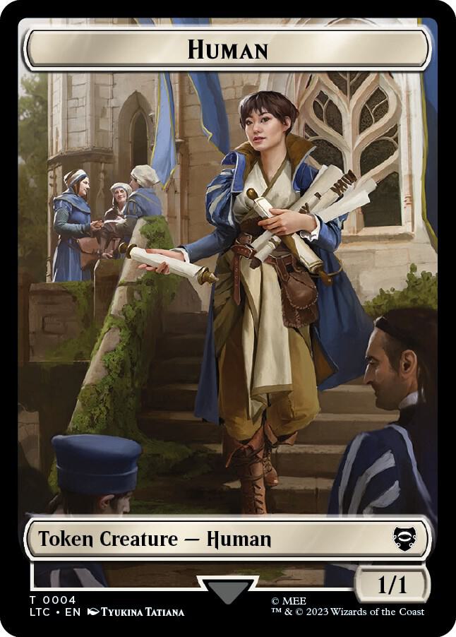 Human // Human Soldier (0001) Double-Sided Token, Commander: The Lord of the Rings: Tales of Middle-earth 4 // 1