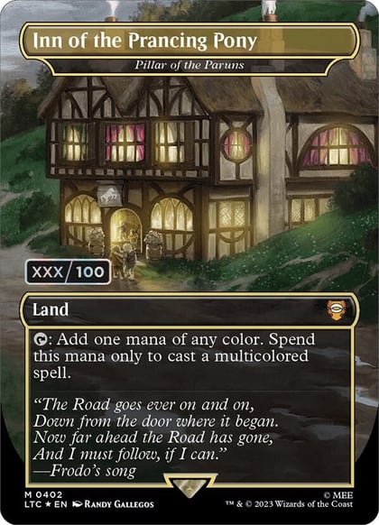Inn of the Prancing Pony - Pillar of the Paruns (Borderless) (Serial Numbered), Commander: The Lord of the Rings: Tales of Middle-earth 402