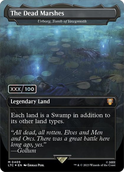 The Dead Marshes - Urborg, Tomb of Yawgmoth (Borderless) (Serial Numbered), Commander: The Lord of the Rings: Tales of Middle-earth 405