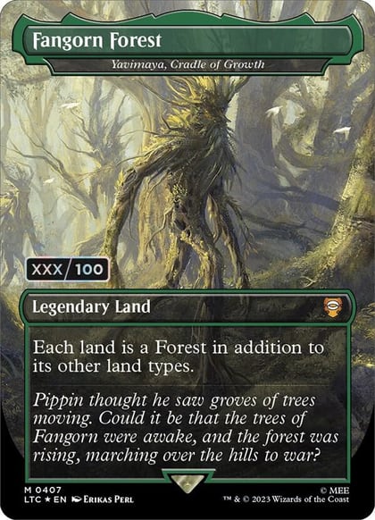 Fangorn Forest - Yavimaya, Cradle of Growth (Borderless) (Serial Numbered), Commander: The Lord of the Rings: Tales of Middle-earth 407