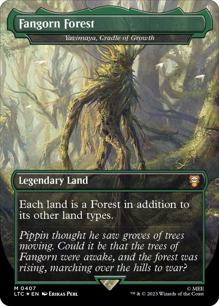 Fangorn Forest - Yavimaya, Cradle of Growth (Borderless) (Surge Foil), Commander: The Lord of the Rings: Tales of Middle-earth 407