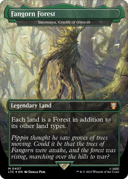 Fangorn Forest - Yavimaya, Cradle of Growth (Borderless) (Surge Foil), Commander: The Lord of the Rings: Tales of Middle-earth 407