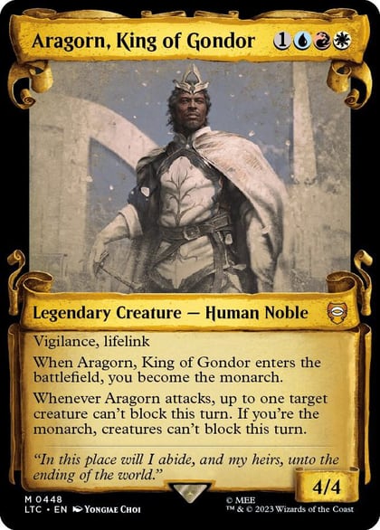 Aragorn, King of Gondor (Showcase Scrolls), Commander: The Lord of the Rings: Tales of Middle-earth 448