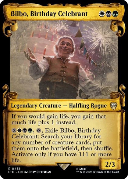Bilbo, Birthday Celebrant (Showcase Scrolls), Commander: The Lord of the Rings: Tales of Middle-earth 451