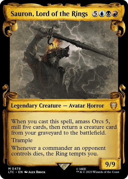 Sauron, Lord of the Rings (Showcase Scrolls), Commander: The Lord of the Rings: Tales of Middle-earth 478