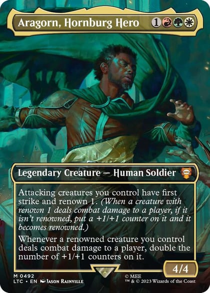 Aragorn, Hornburg Hero (Borderless), Commander: The Lord of the Rings: Tales of Middle-earth 492