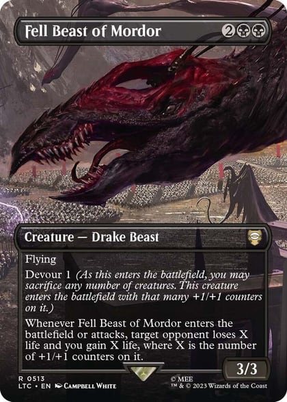 Fell Beast of Mordor (Borderless), Commander: The Lord of the Rings: Tales of Middle-earth 513
