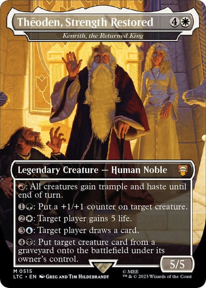 Theoden, Strength Restored - Kenrith, the Returned King (Borderless), Commander: The Lord of the Rings: Tales of Middle-earth 515