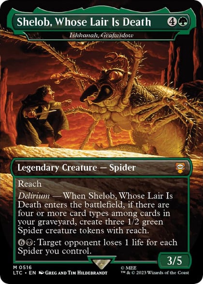 Shelob, Whose Lair Is Death - Ishkanah, Grafwidow (Borderless), Commander: The Lord of the Rings: Tales of Middle-earth 516