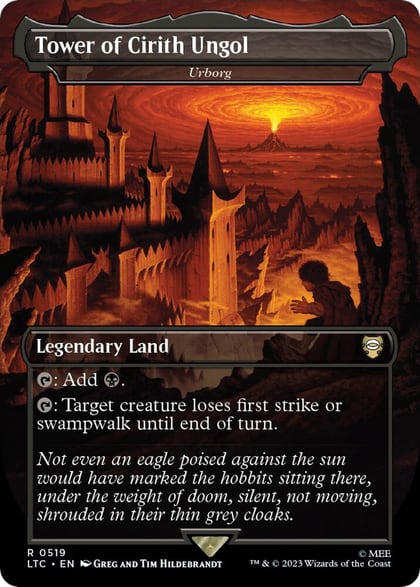 Tower of Cirith Ungol - Urborg (Borderless), Commander: The Lord of the Rings: Tales of Middle-earth 519