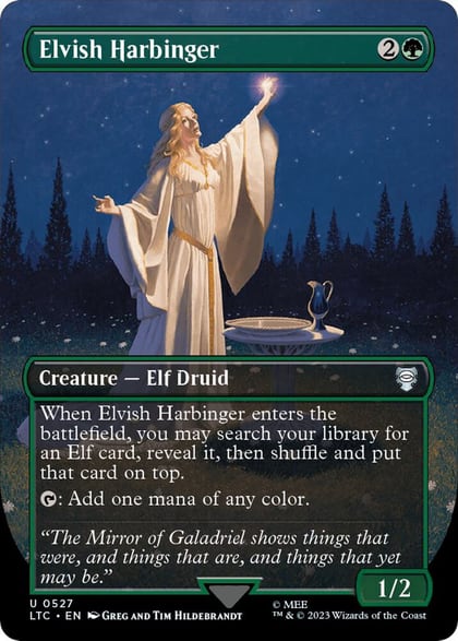 Elvish Harbinger (Borderless), Commander: The Lord of the Rings: Tales of Middle-earth 527