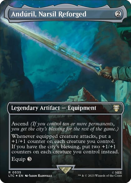 Anduril, Narsil Reforged (Borderless) (Surge Foil), Commander: The Lord of the Rings: Tales of Middle-earth 535