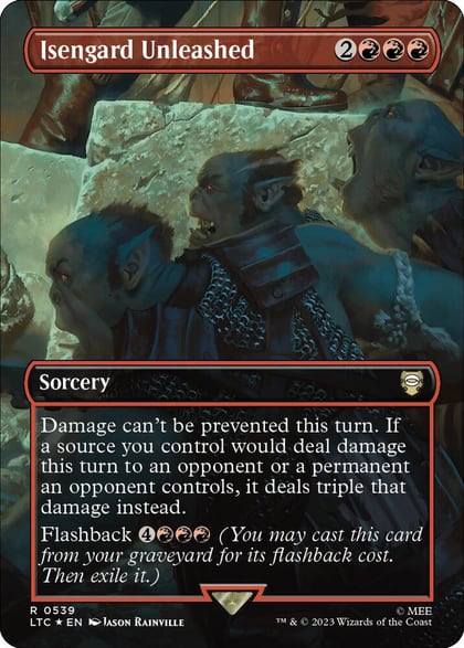 Isengard Unleashed (Borderless) (Surge Foil), Commander: The Lord of the Rings: Tales of Middle-earth 539