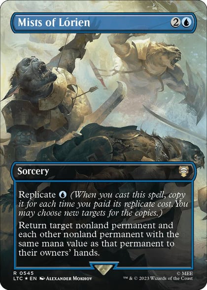 Mists of Lorien (Borderless) (Surge Foil), Commander: The Lord of the Rings: Tales of Middle-earth 545