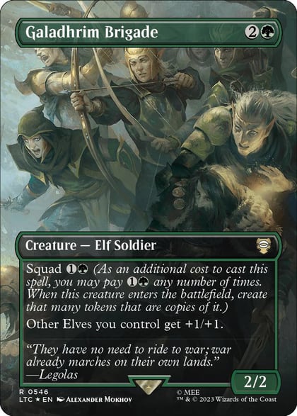 Galadhrim Brigade (Borderless) (Surge Foil), Commander: The Lord of the Rings: Tales of Middle-earth 546