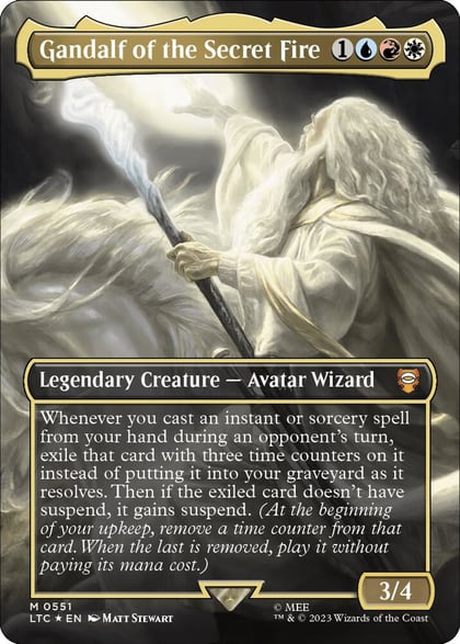 Gandalf of the Secret Fire (Borderless) (Surge Foil), Commander: The Lord of the Rings: Tales of Middle-earth 551