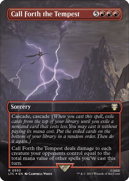 Call Forth the Tempest (Borderless) (Surge Foil), Commander: The Lord of the Rings: Tales of Middle-earth 553
