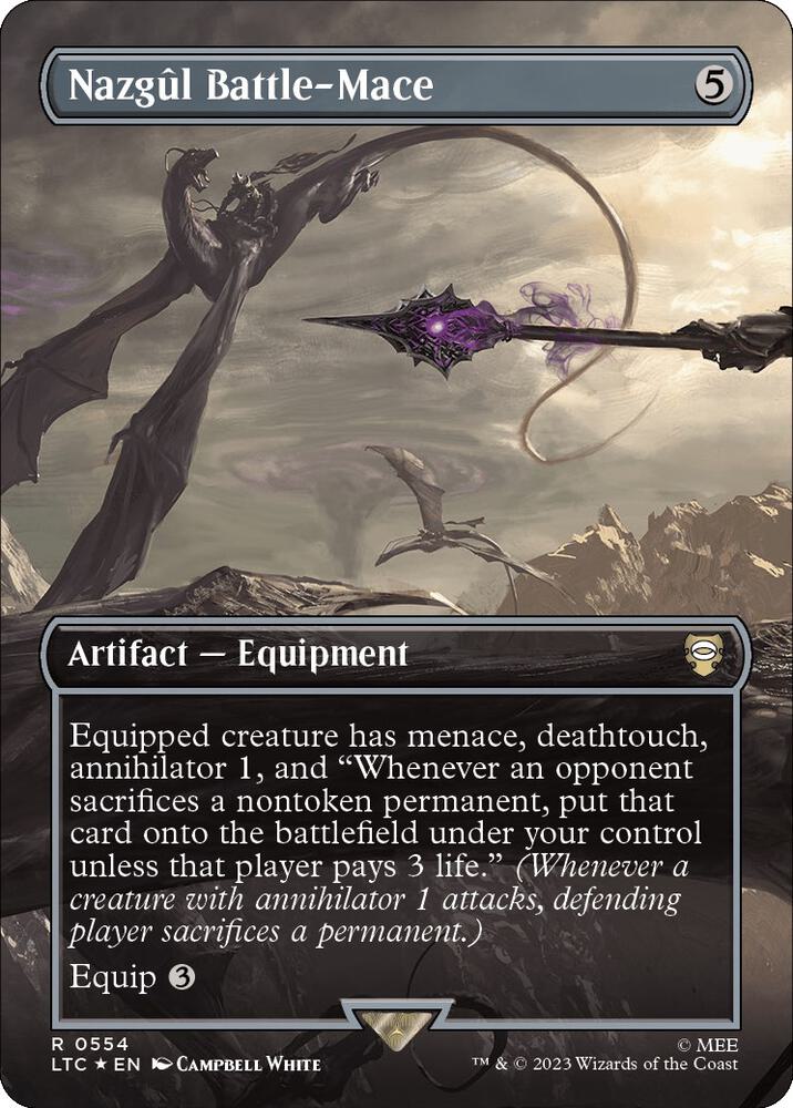 Nazgul Battle-Mace (Borderless) (Surge Foil), Commander: The Lord of the Rings: Tales of Middle-earth 554