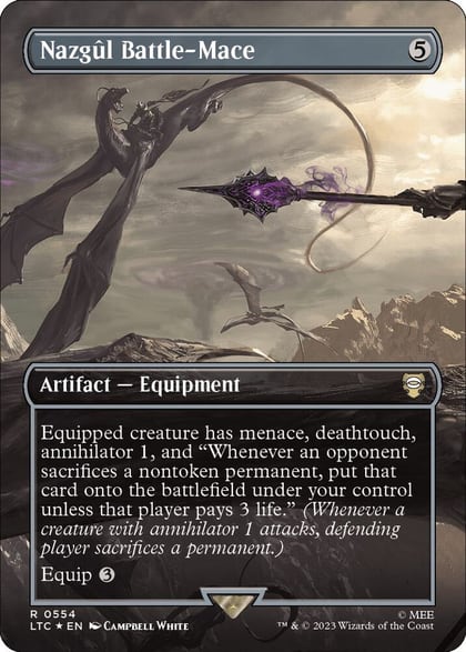 Nazgul Battle-Mace (Borderless) (Surge Foil), Commander: The Lord of the Rings: Tales of Middle-earth 554