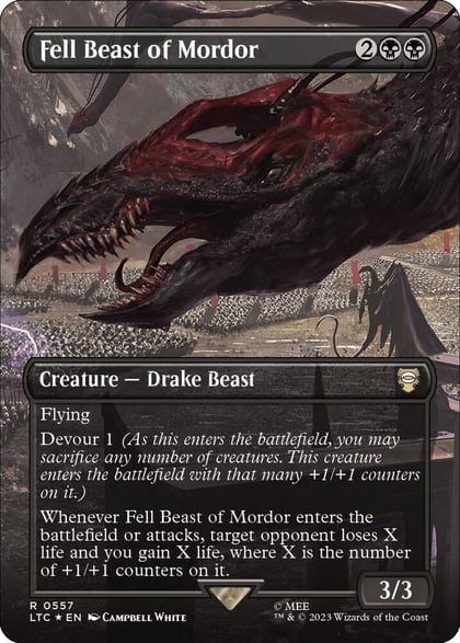 Fell Beast of Mordor (Borderless) (Surge Foil), Commander: The Lord of the Rings: Tales of Middle-earth 557