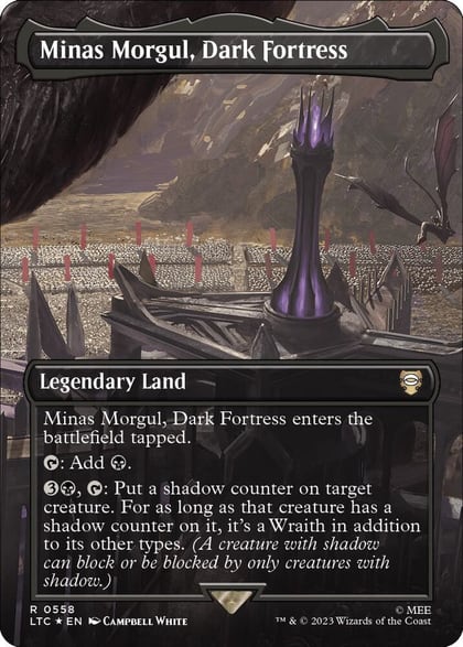 Minas Morgul, Dark Fortress (Borderless) (Surge Foil), Commander: The Lord of the Rings: Tales of Middle-earth 558
