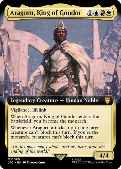 Aragorn, King of Gondor (Extended Art), Commander: The Lord of the Rings: Tales of Middle-earth 85