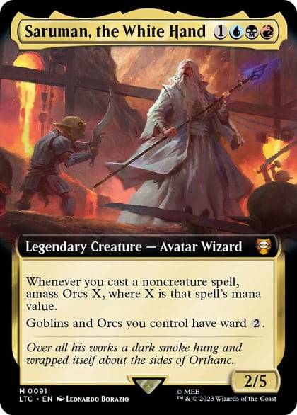 Saruman, the White Hand (Extended Art), Commander: The Lord of the Rings: Tales of Middle-earth 91