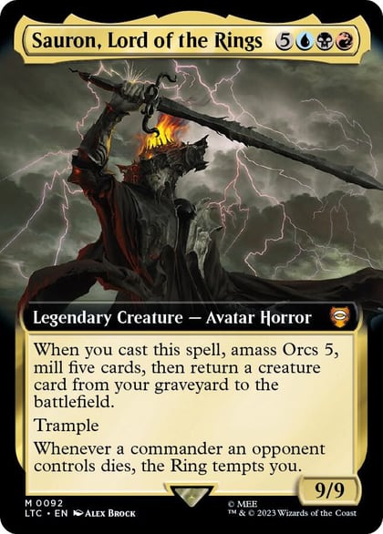Sauron, Lord of the Rings (Extended Art), Commander: The Lord of the Rings: Tales of Middle-earth 92