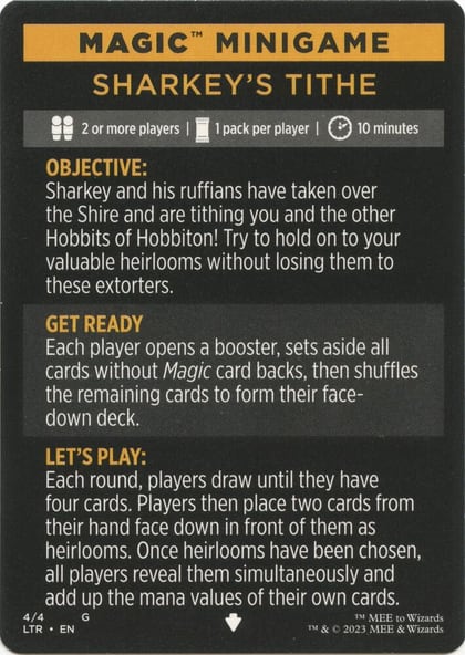 Magic Minigame: Sharkey's Tithe, Universes Beyond: The Lord of the Rings: Tales of Middle-earth 4