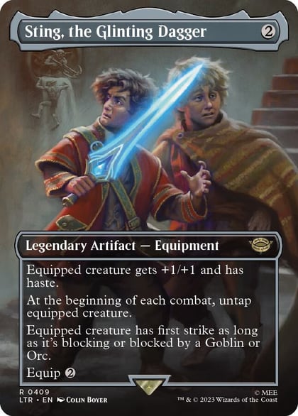 Sting, the Glinting Dagger (Borderless), Universes Beyond: The Lord of the Rings: Tales of Middle-earth 409
