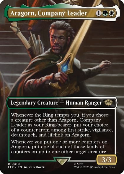 Aragorn, Company Leader (Borderless), Universes Beyond: The Lord of the Rings: Tales of Middle-earth 410