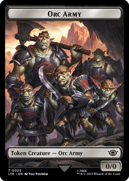 Orc Army (0005) // Food (0009) Double-Sided Token, Universes Beyond: The Lord of the Rings: Tales of Middle-earth 5 // 9