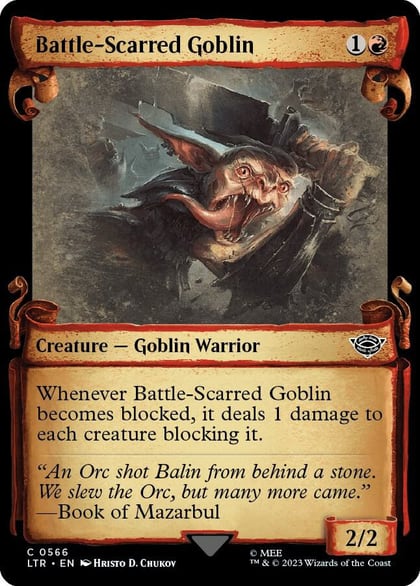 Battle-Scarred Goblin (Showcase Scrolls), Universes Beyond: The Lord of the Rings: Tales of Middle-earth 566
