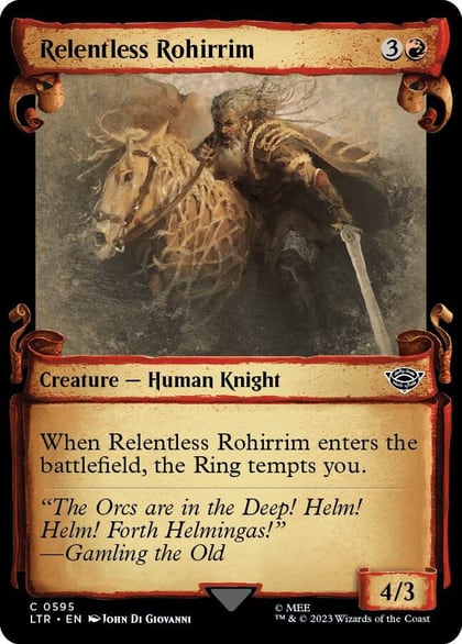 Relentless Rohirrim (Showcase Scrolls), Universes Beyond: The Lord of the Rings: Tales of Middle-earth 595
