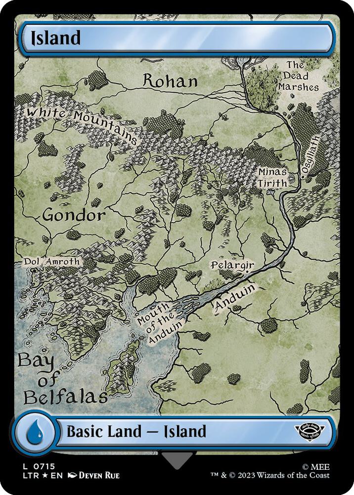 Island (0715) (Surge Foil), Universes Beyond: The Lord of the Rings: Tales of Middle-earth 715