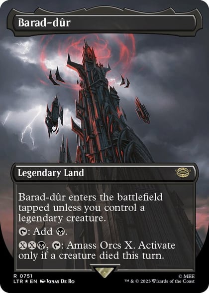 Barad-dur (0751) (Borderless) (Surge Foil), Universes Beyond: The Lord of the Rings: Tales of Middle-earth 751