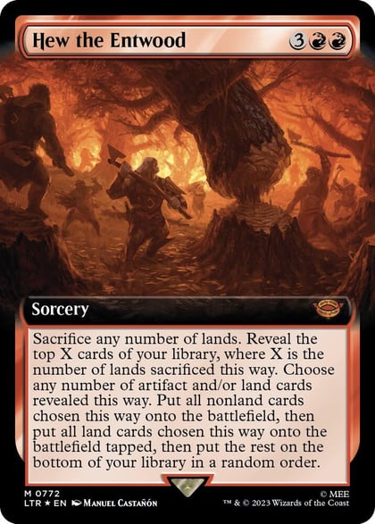 Hew the Entwood (Extended Art) (Surge Foil), Universes Beyond: The Lord of the Rings: Tales of Middle-earth 772