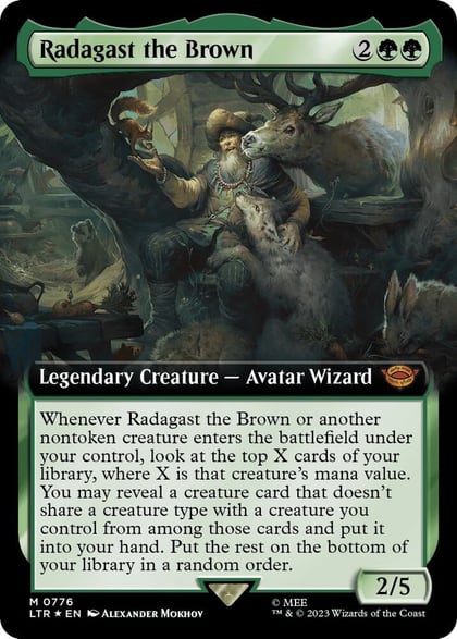 Radagast the Brown (Extended Art) (Surge Foil), Universes Beyond: The Lord of the Rings: Tales of Middle-earth 776