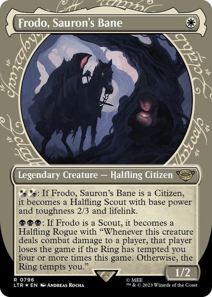 Frodo, Sauron's Bane (Showcase) (Surge Foil), Universes Beyond: The Lord of the Rings: Tales of Middle-earth 796