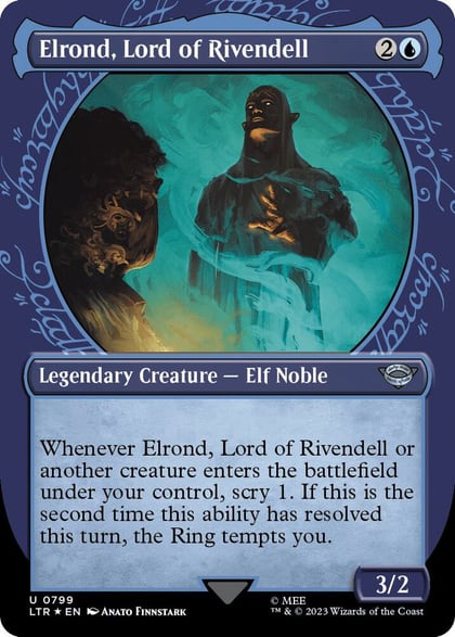 Elrond, Lord of Rivendell (Showcase) (Surge Foil), Universes Beyond: The Lord of the Rings: Tales of Middle-earth 799