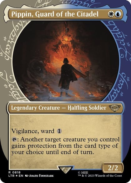 Pippin, Guard of the Citadel (Showcase) (Surge Foil), Universes Beyond: The Lord of the Rings: Tales of Middle-earth 818