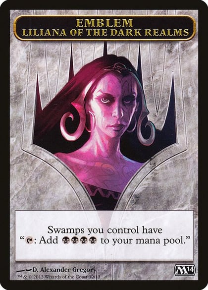 Emblem - Liliana of the Dark Realms, Magic 2014 (M14) 12