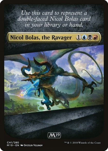 Checklist Card - Core Set 2019 (Nicol Bolas, the Ravager), Core Set 2019 CH1